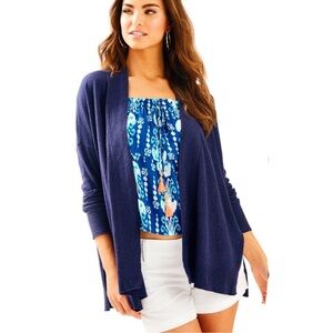 Lilly Pulitzer Melly Cardigan In True Navy Size Small